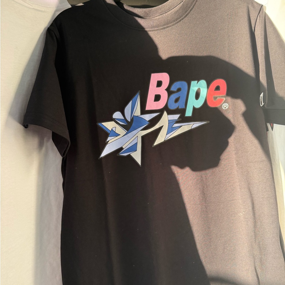 Bape Black T-Shirt with Colorful Logo